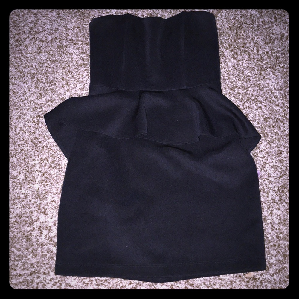 Freshine sexy black strapless cocktail dress